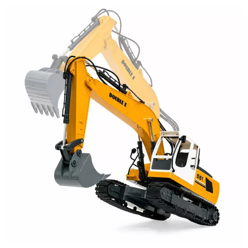 LEAN TOYS op afstand bestuurbare RC Crawler graafmachine met licht en geluid geel 1:16