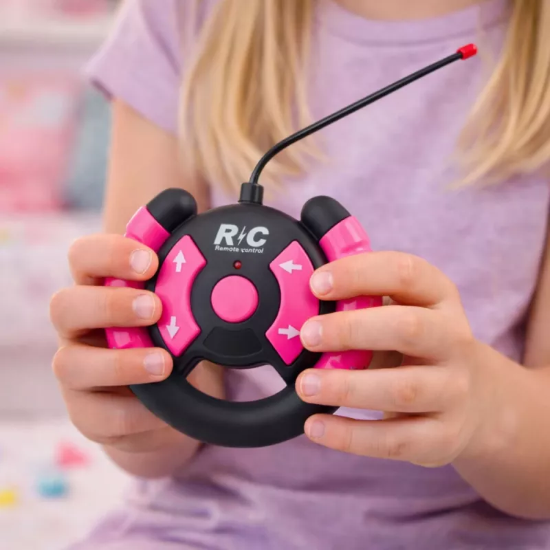 LEAN TOYS op afstand bestuurbare offroad-auto met poppen roze 1:16