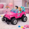 LEAN TOYS op afstand bestuurbare offroad-auto met poppen roze 1:16