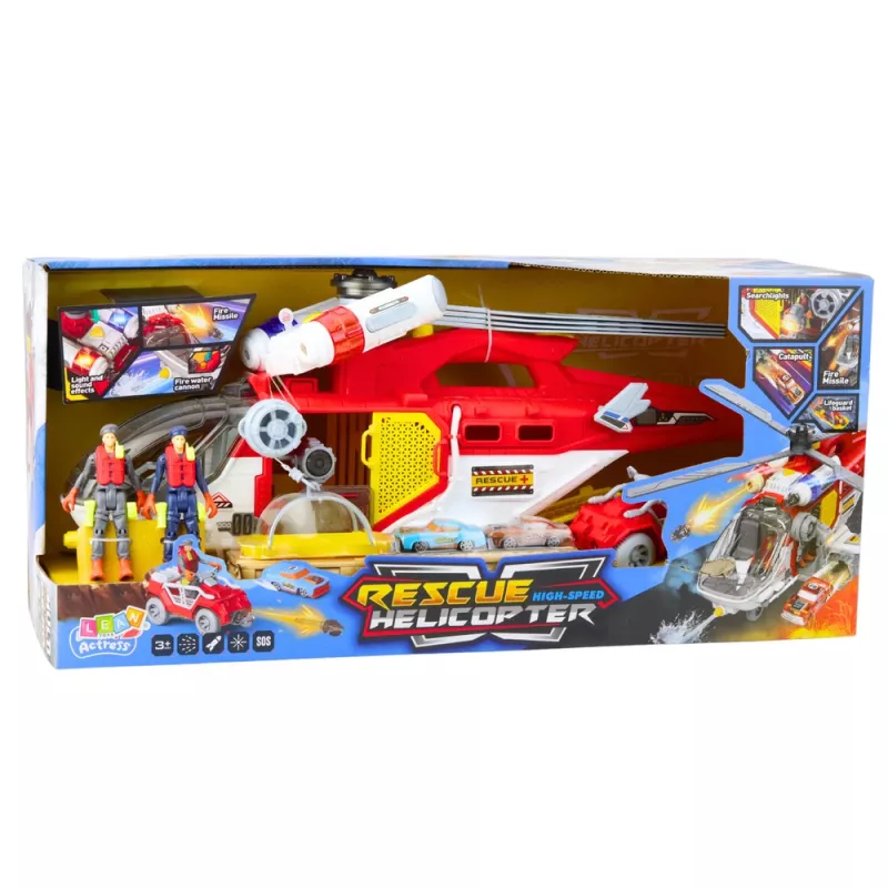 LEAN TOYS reddingshelikopter multifunctionele accessoires met licht- en geluidseffecten