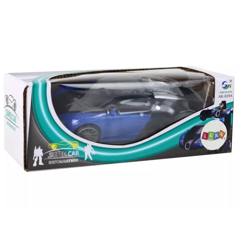 LEAN TOYS robotauto 2in1 Bugatti blauw lichteffecten