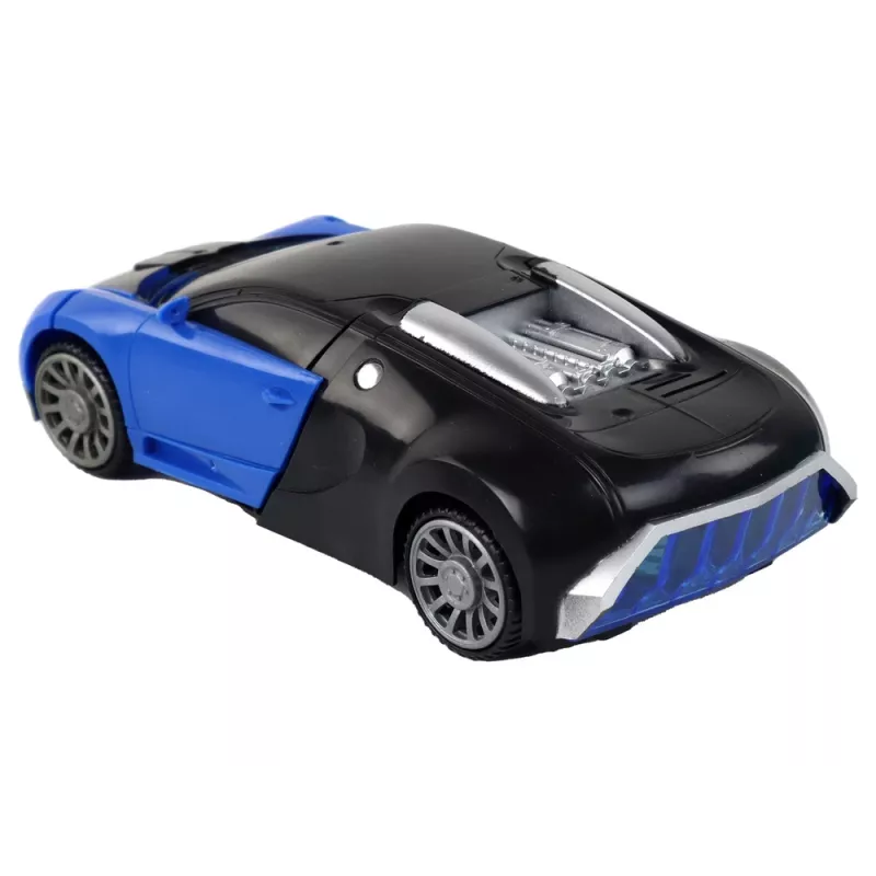 LEAN TOYS robotauto 2in1 Bugatti blauw lichteffecten