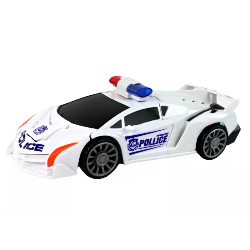 LEAN TOYS robotauto politie wit 2in1 transformatie