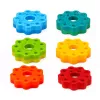 LEAN TOYS roterende piramide toren sorteerder regenboog puzzel 36cm 6 stuks