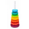 LEAN TOYS roterende piramide toren sorteerder regenboog puzzel 36cm 6 stuks