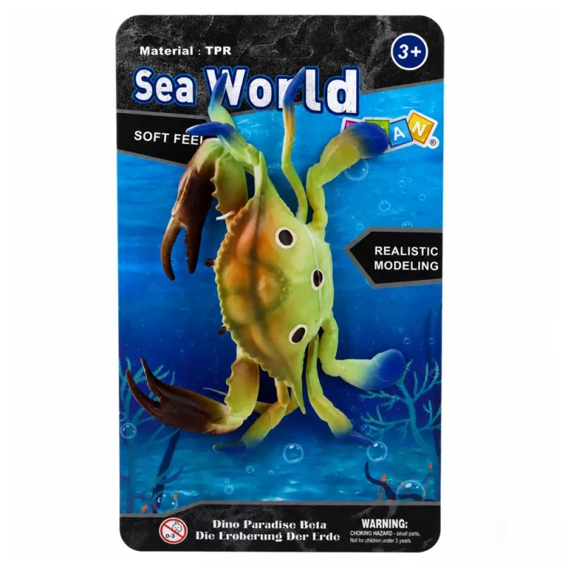 LEAN TOYS rubberen krab figuur rekbaar realistisch zeedier 19cm