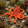 LEAN TOYS rubber octopus figuur rekbaar realistisch zeedier 12cm