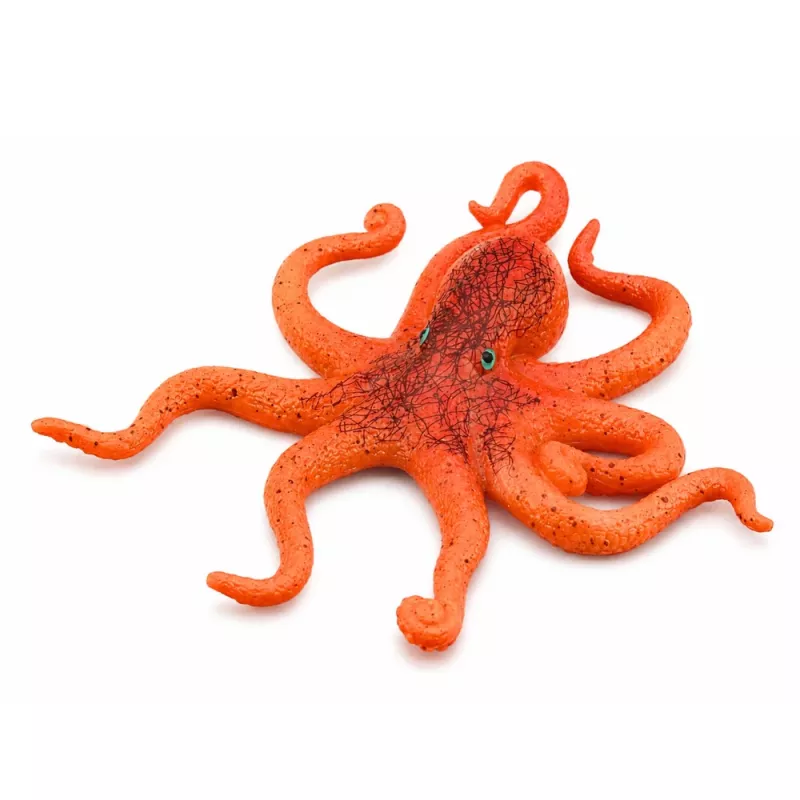 LEAN TOYS rubber octopus figuur rekbaar realistisch zeedier 12cm