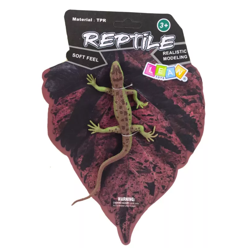 LEAN TOYS zandhagedis rubberen figuur rekbaar realistisch 15 cm