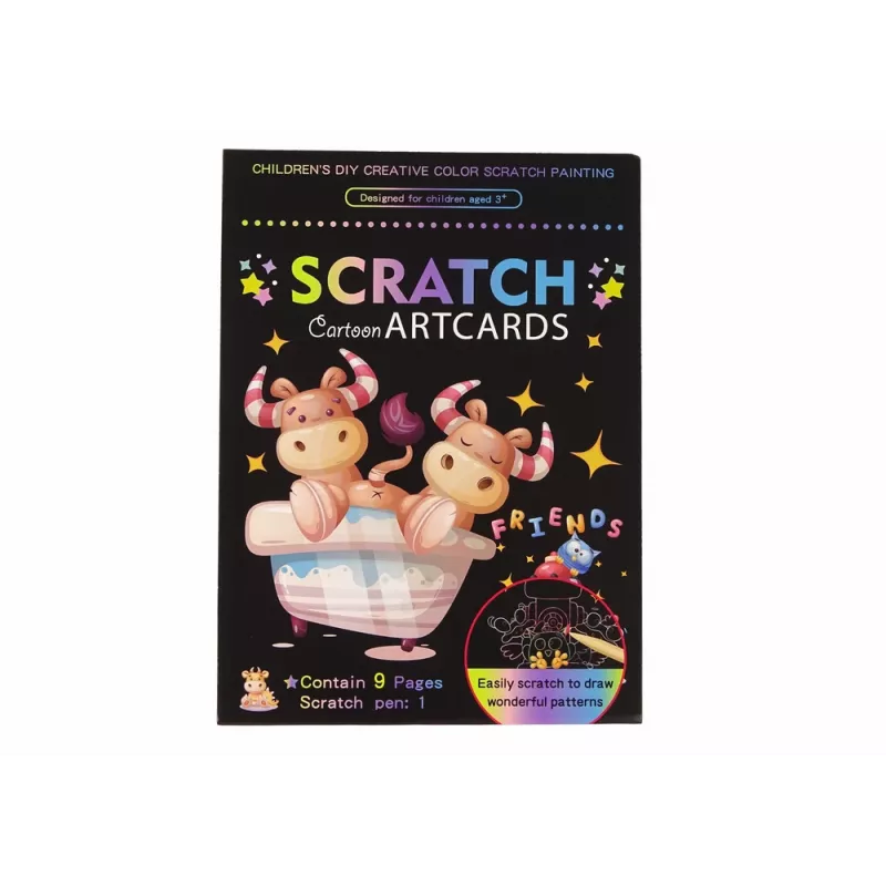LEAN TOYS Scratch kleurboek voor kinderen dieren