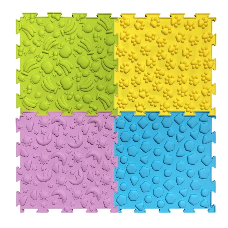 LEAN TOYS sensorische pad puzzeltegels diverse structuren kleuren 24,5 cm 10 stuks