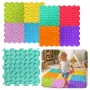 LEAN TOYS sensorische pad puzzeltegels diverse structuren kleuren 24,5 cm 10 stuks