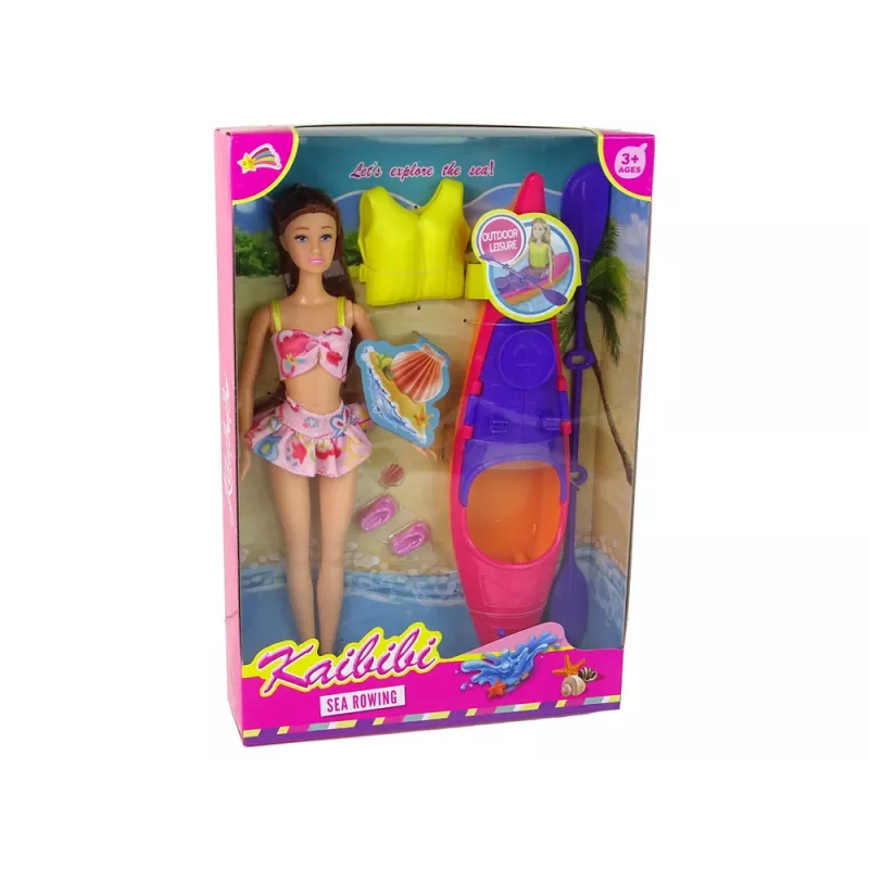 LEAN TOYS Set poppenaccessoires kajak roze