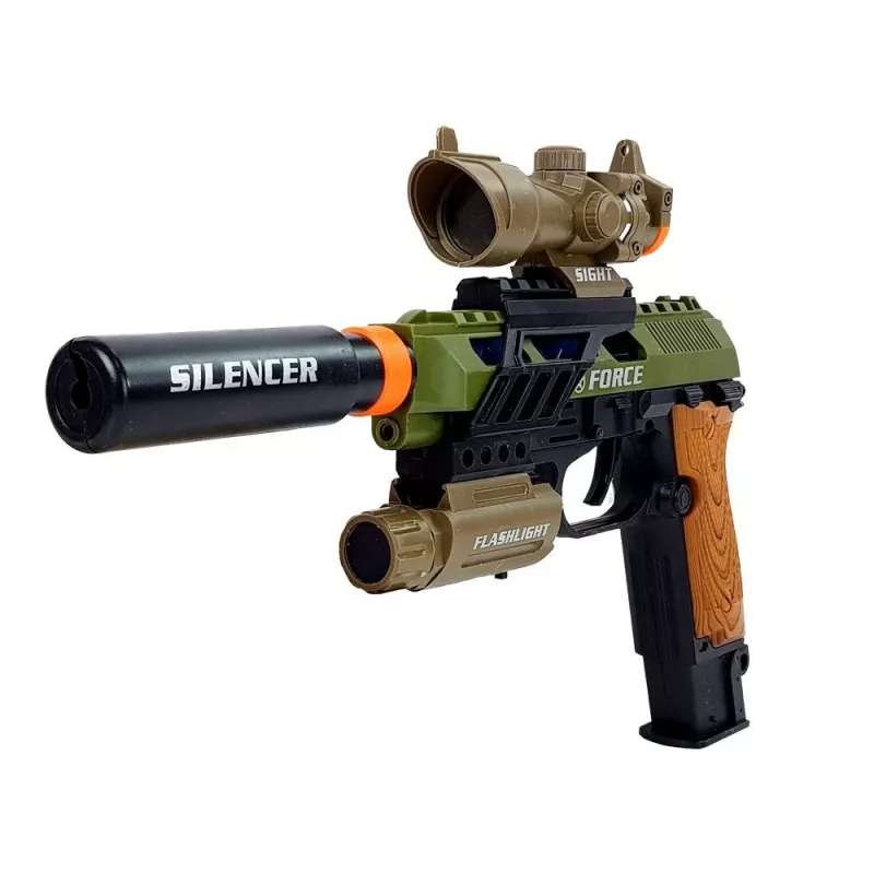 LEAN TOYS Set militair pistool geweer mes medaille richtkijker
