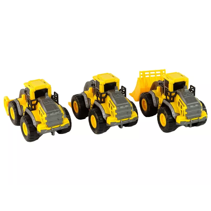 LEAN TOYS Set bouwvoertuigen 3 gele modellen