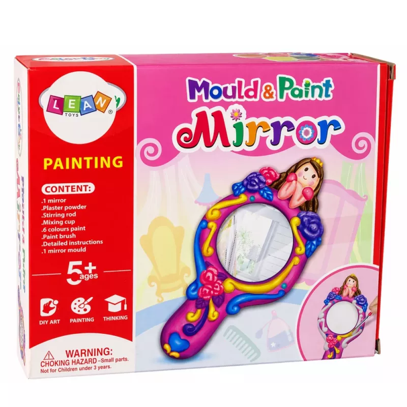 LEAN TOYS Set Creatieve Kunststof Spiegelvormen Gipsverf