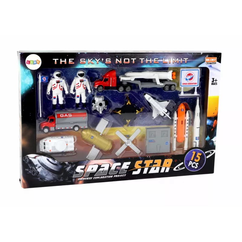 LEAN TOYS Figurenset Space Truck Rocket 15-delig