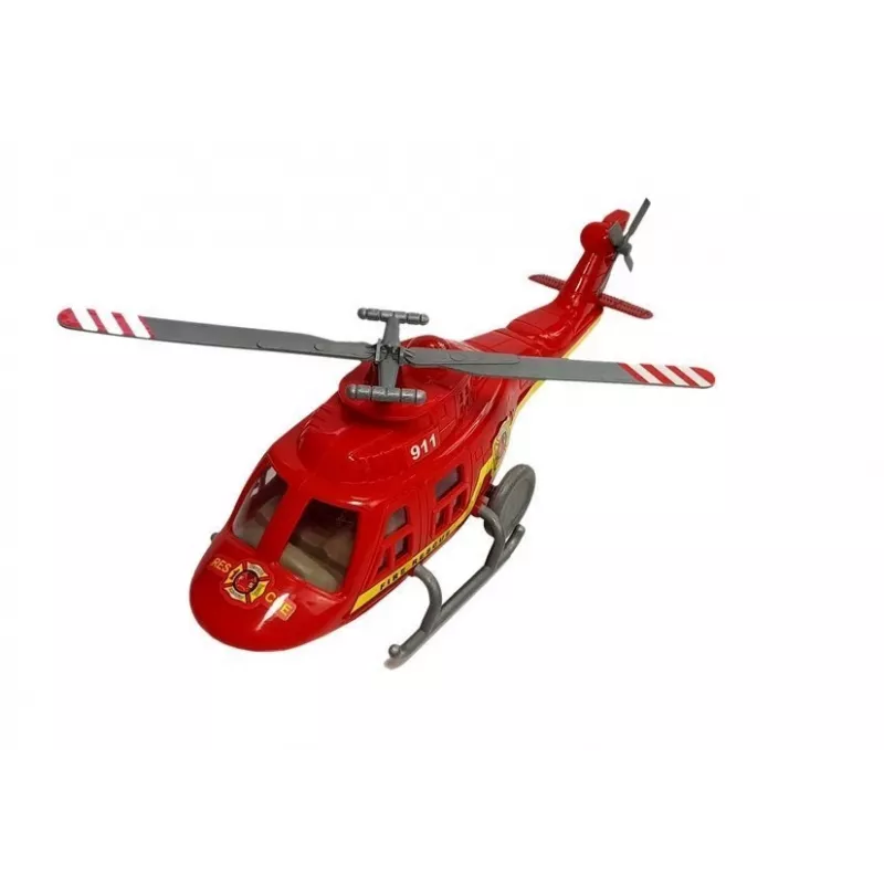 LEAN TOYS set brandweerwagens helikopter motor licht geluiden