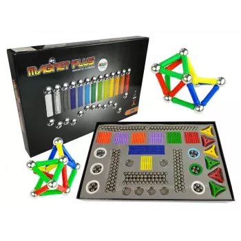 LEAN TOYS Set Magnastix magneetblokken 560 + Board
