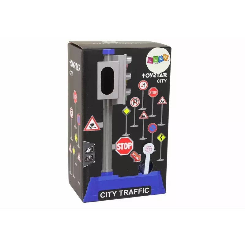LEAN TOYS Set verkeersborden licht geluid 23 cm