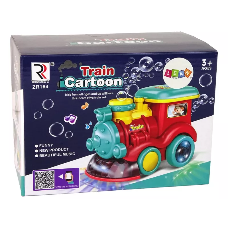 LEAN TOYS bellenblaas-locomotief met licht en geluid, blauw