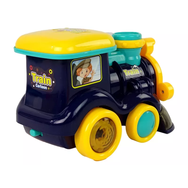 LEAN TOYS bellenblaas-locomotief met licht en geluid, blauw