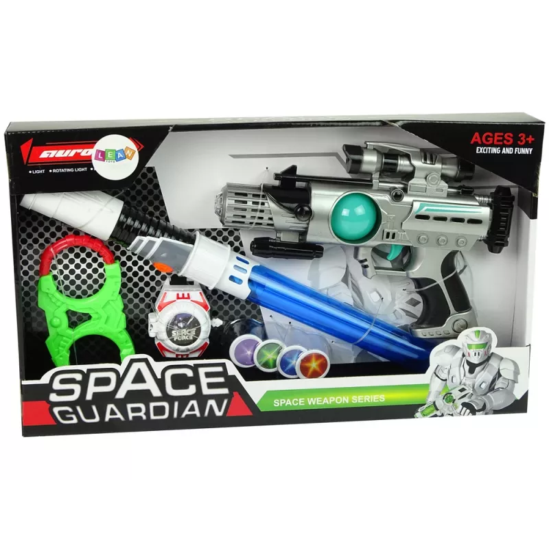 LEAN TOYS Space Warrior set laser gun lightsaber handboeien disc thrower