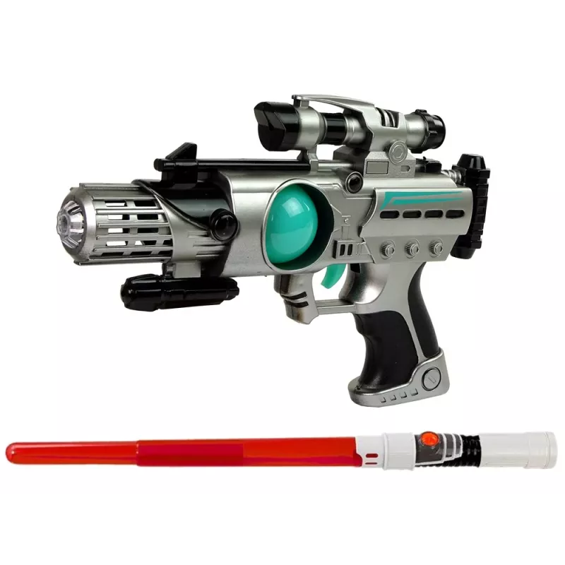 LEAN TOYS Space Warrior set laser gun lightsaber handboeien disc thrower