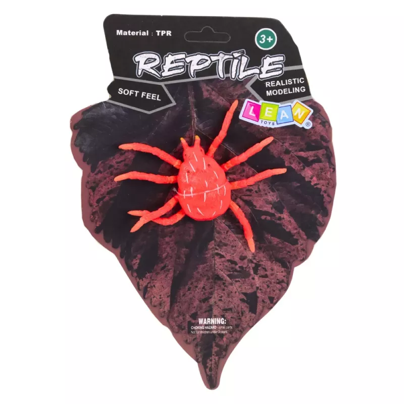 LEAN TOYS Spider Red rubberen figuur rekbaar realistisch 12 cm