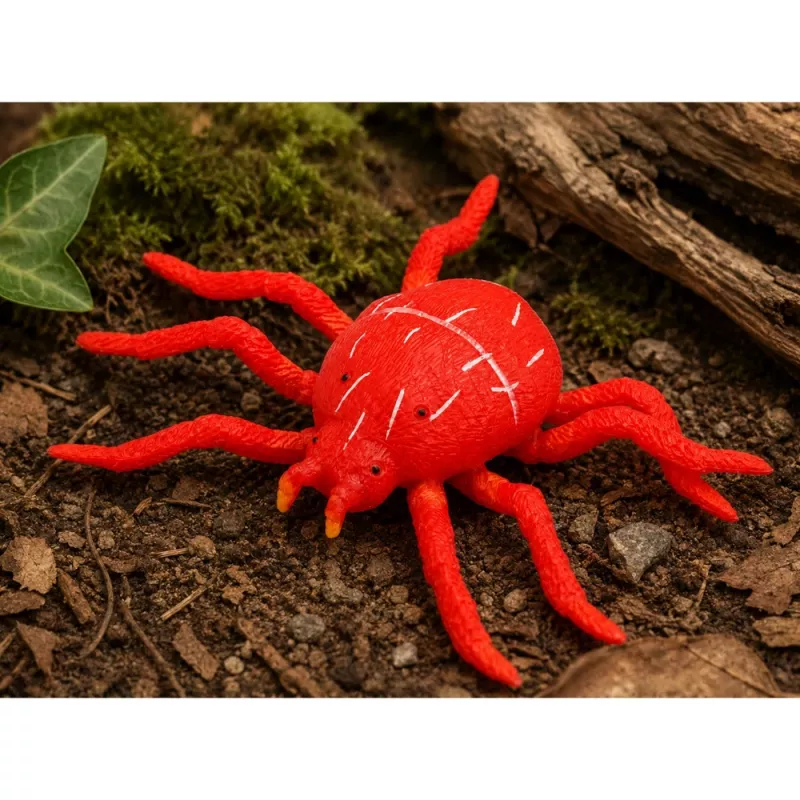LEAN TOYS Spider Red rubberen figuur rekbaar realistisch 12 cm