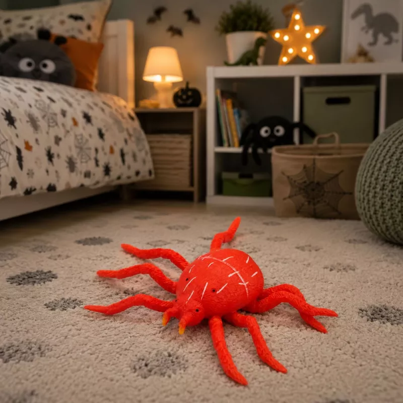 LEAN TOYS Spider Red rubberen figuur rekbaar realistisch 12 cm
