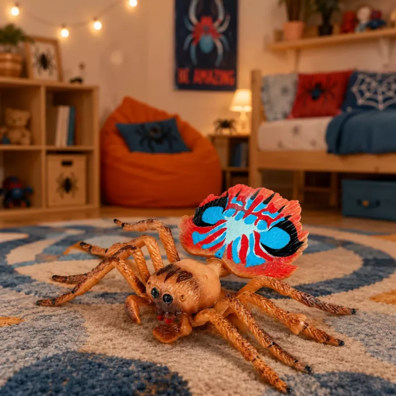 LEAN TOYS Spider Tarantula rubberen figuur rekbaar realistisch 12 cm