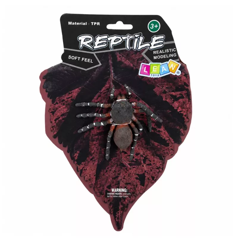 LEAN TOYS Spider Tarantula rubberen figuur rekbaar realistisch zwart 10 cm