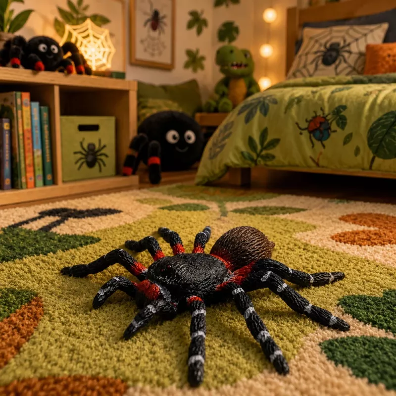 LEAN TOYS Spider Tarantula rubberen figuur rekbaar realistisch zwart 10 cm