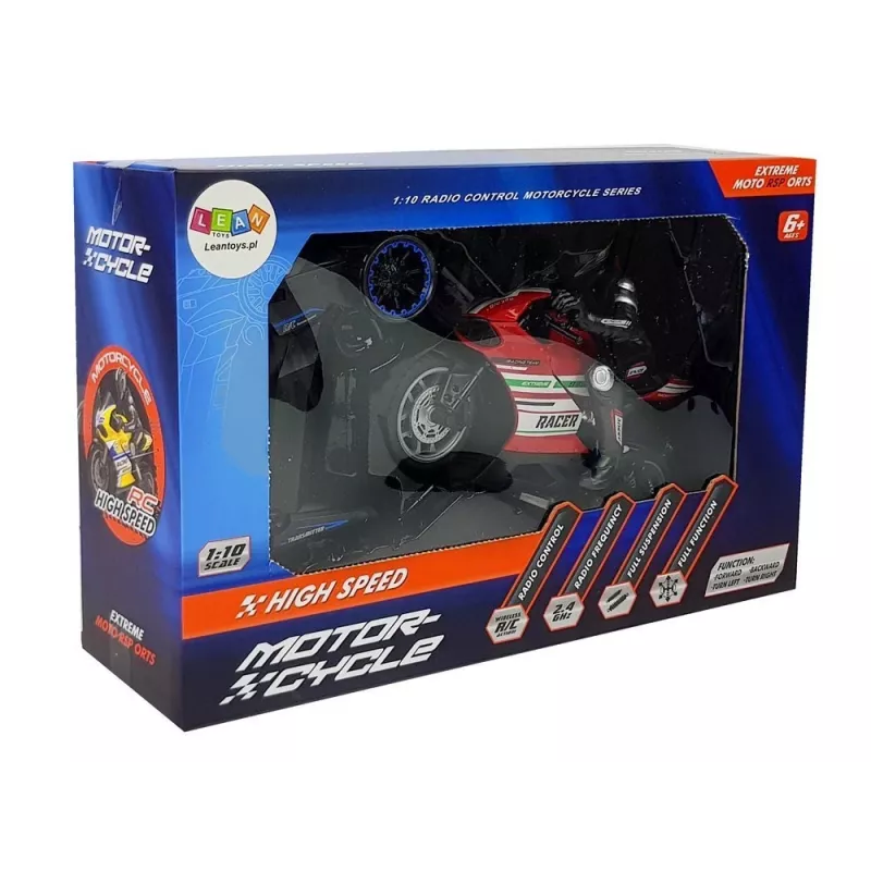 LEAN TOYS sportmotor 2.4G op afstand bediend racer bereik 35m rood