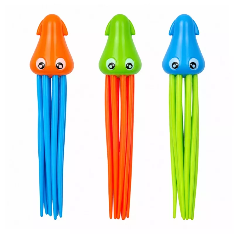 LEAN TOYS duikspeelgoed inktvis kwal voor kinderen zwembad bad 3-delige set