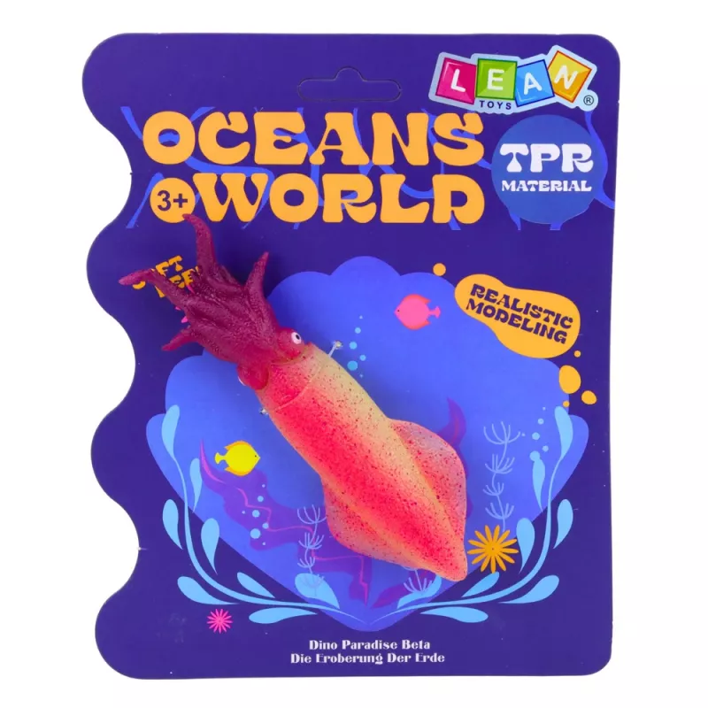 LEAN TOYS inktvis rubber figuur rekbaar realistisch zeedier 14 cm
