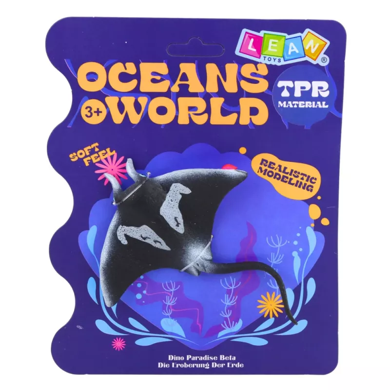 LEAN TOYS pijlstaartrog rubber figuur rekbaar realistisch oceaanvis 13cm