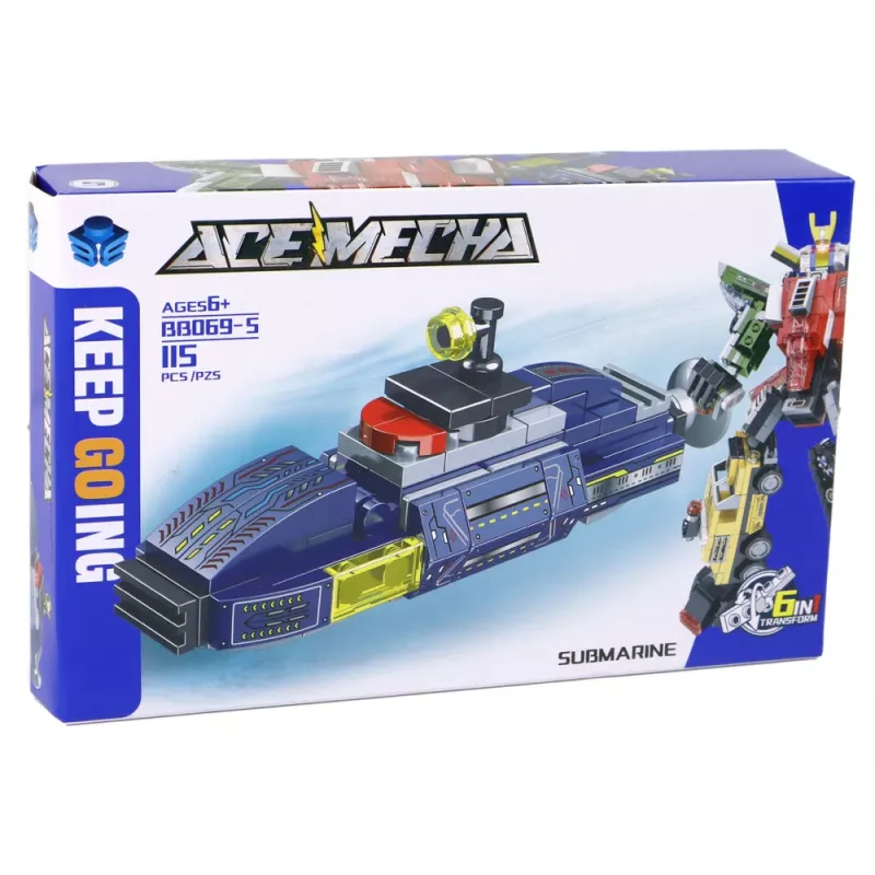 LEAN TOYS U-boot bouwstenen 115 delen constructiestickers