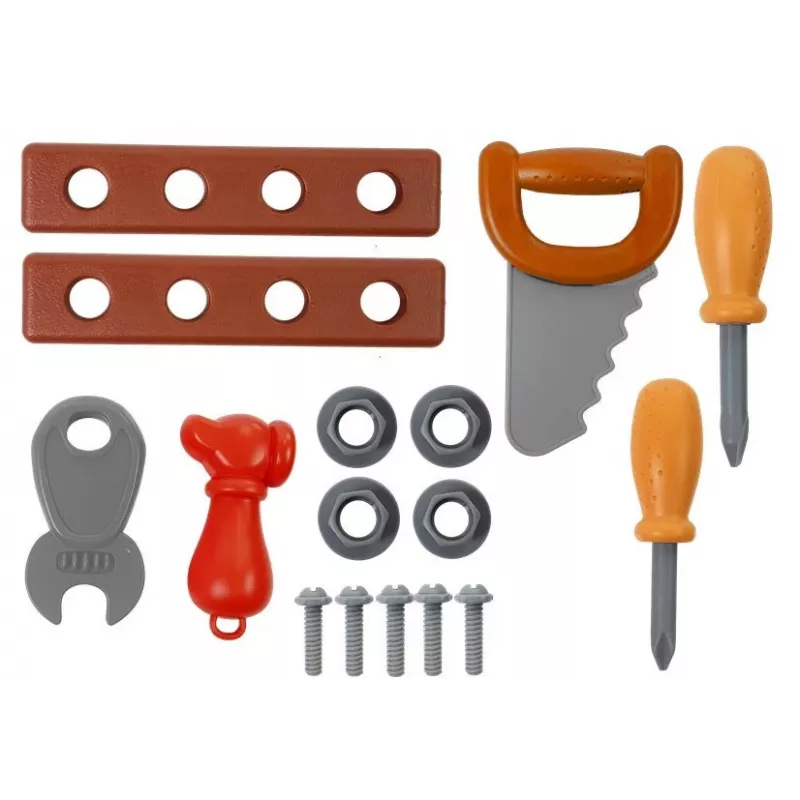 LEAN TOYS gereedschapset in trolley werkplaats zaag schroevendraaier