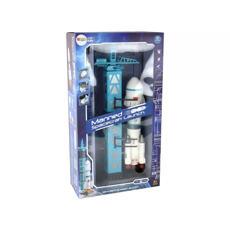 LEAN TOYS speelgoed ruimtemissie raket-astronauten-lanceerplatform 15 elementen