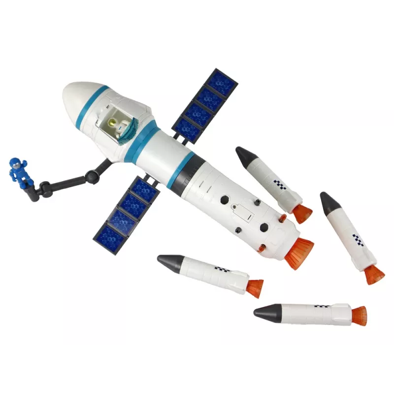 LEAN TOYS speelgoed ruimtemissie raket-astronauten-lanceerplatform 15 elementen