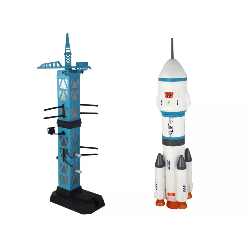 LEAN TOYS speelgoed ruimtemissie raket-astronauten-lanceerplatform 15 elementen