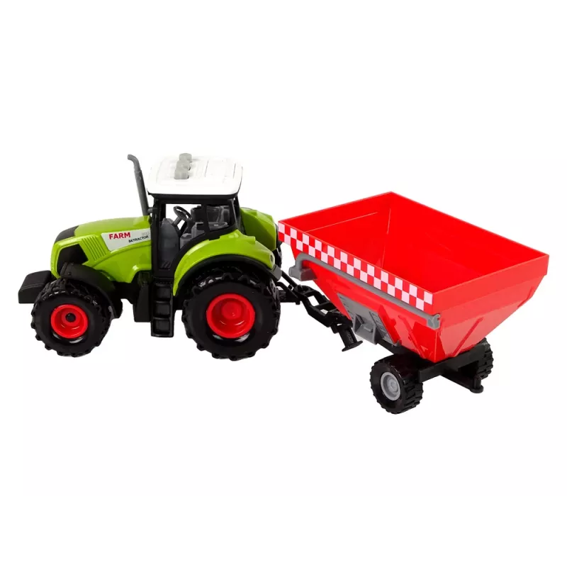 LEAN TOYS Tractor boerderij afneembare graanaanhanger geluid groen