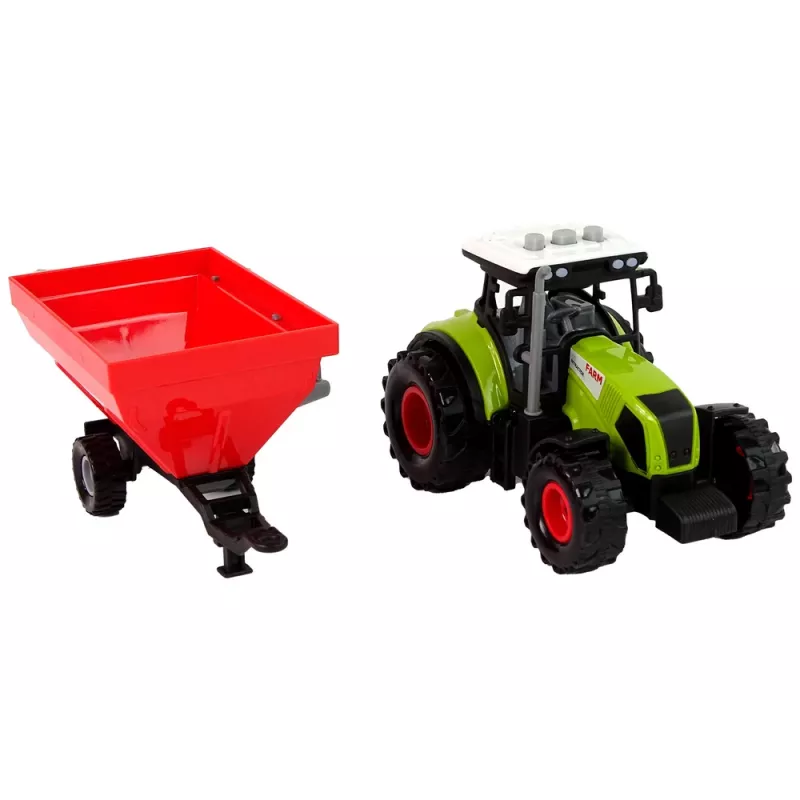 LEAN TOYS Tractor boerderij afneembare graanaanhanger geluid groen