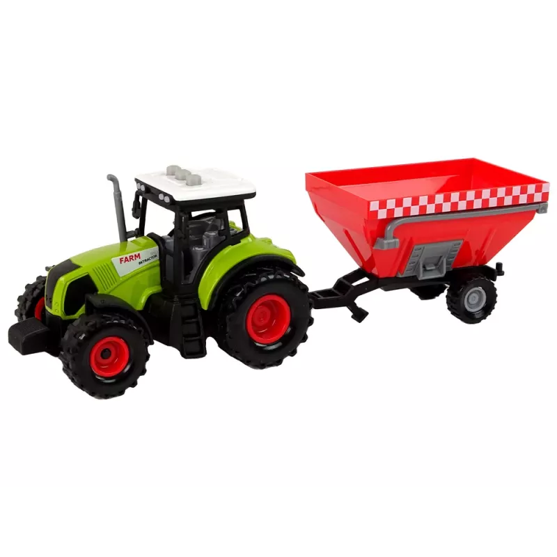 LEAN TOYS Tractor boerderij afneembare graanaanhanger geluid groen