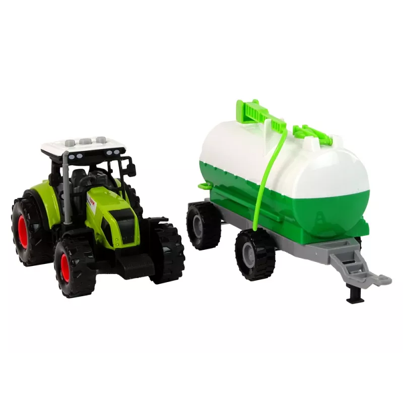 LEAN TOYS Tractor voor kinderen met aanhanger tankwagen boerderij