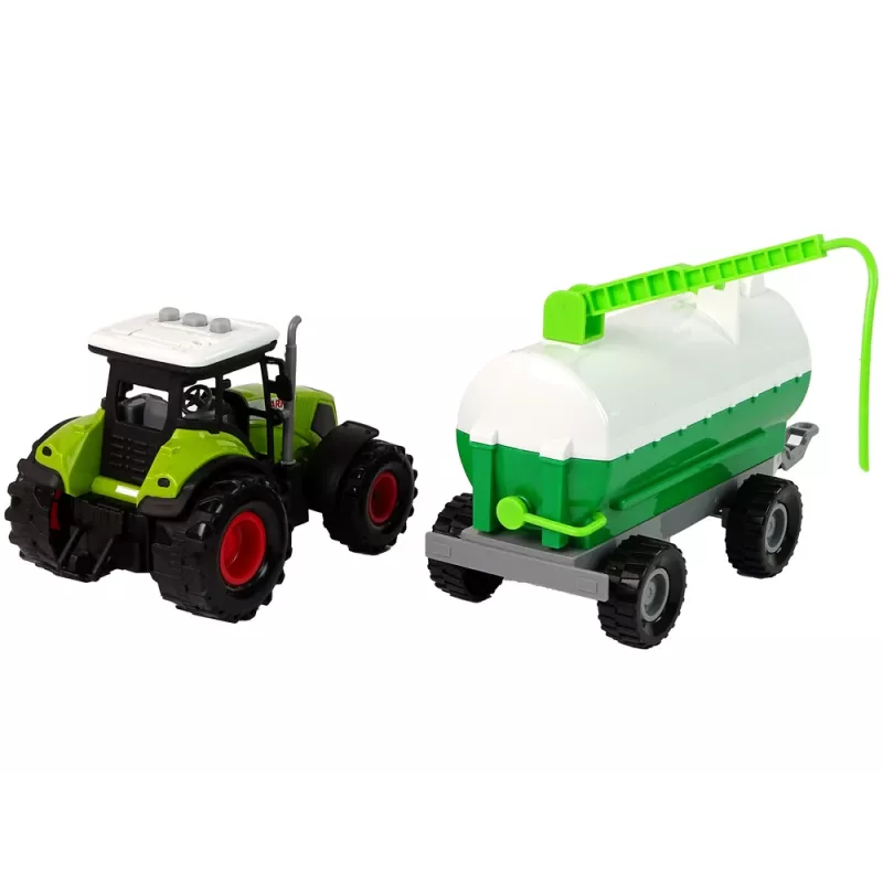LEAN TOYS Tractor voor kinderen met aanhanger tankwagen boerderij