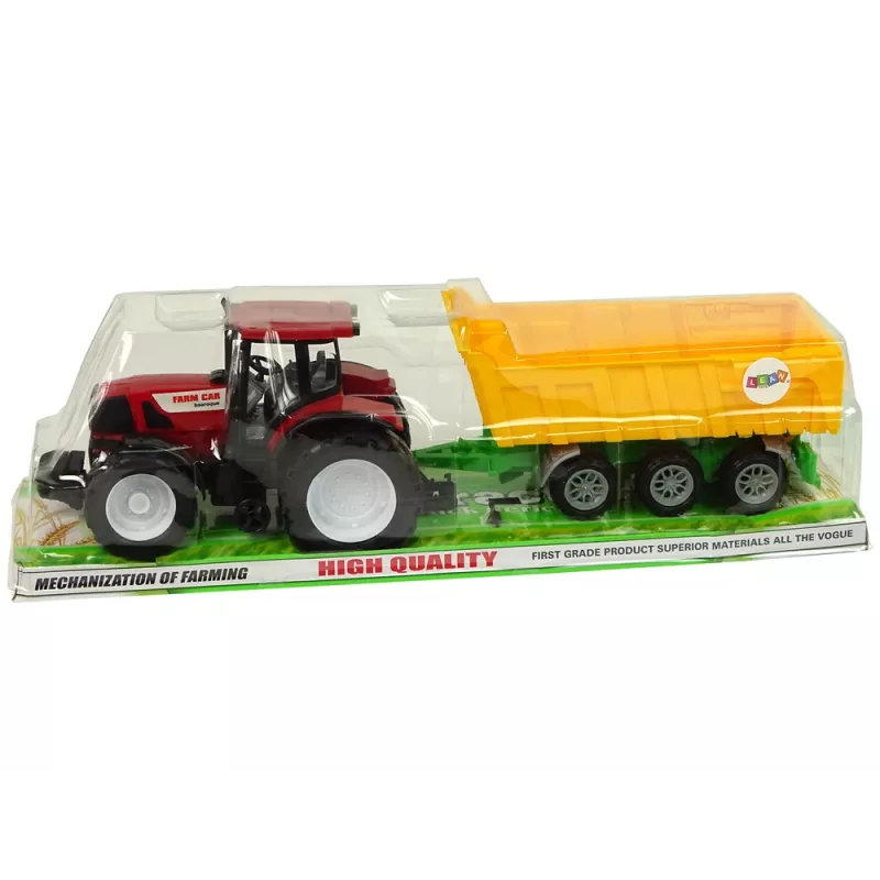 LEAN TOYS tractor rode kiepwagen gele tractor 50 cm