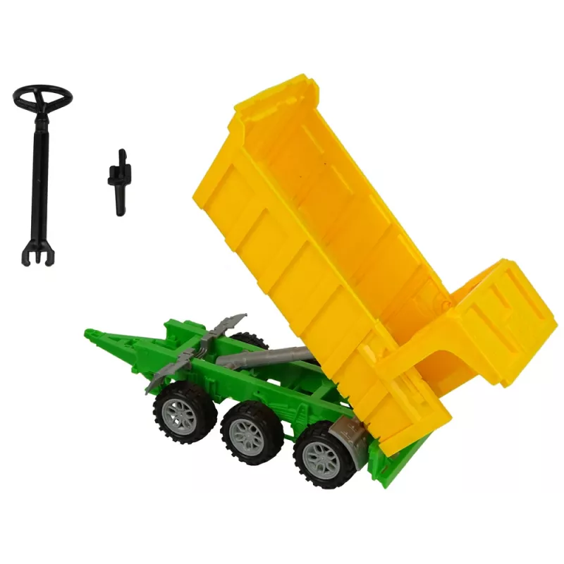 LEAN TOYS tractor rode kiepwagen gele tractor 50 cm